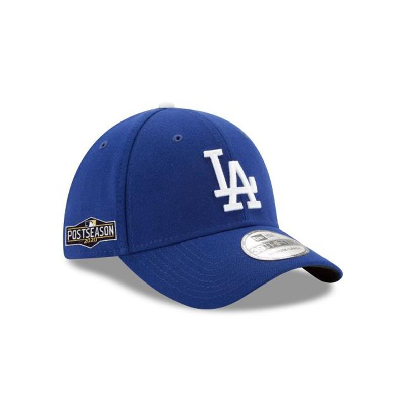 MLB Los Angeles Dodgers Postseason Side Patch 39Thirty Stretch Fit (LUW9236) - Blue New Era Caps